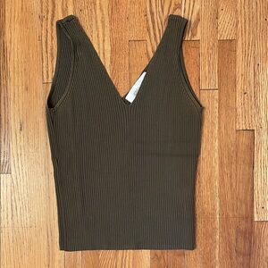 Ribbed V-Neck Tank Top